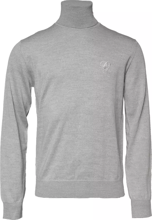 Gray Long Sleeve Turtleneck Pullover Sweater