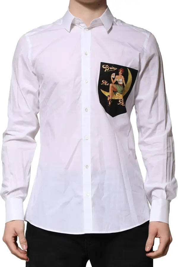 White Cotton MARTINI Long Sleeve Formal Shirt