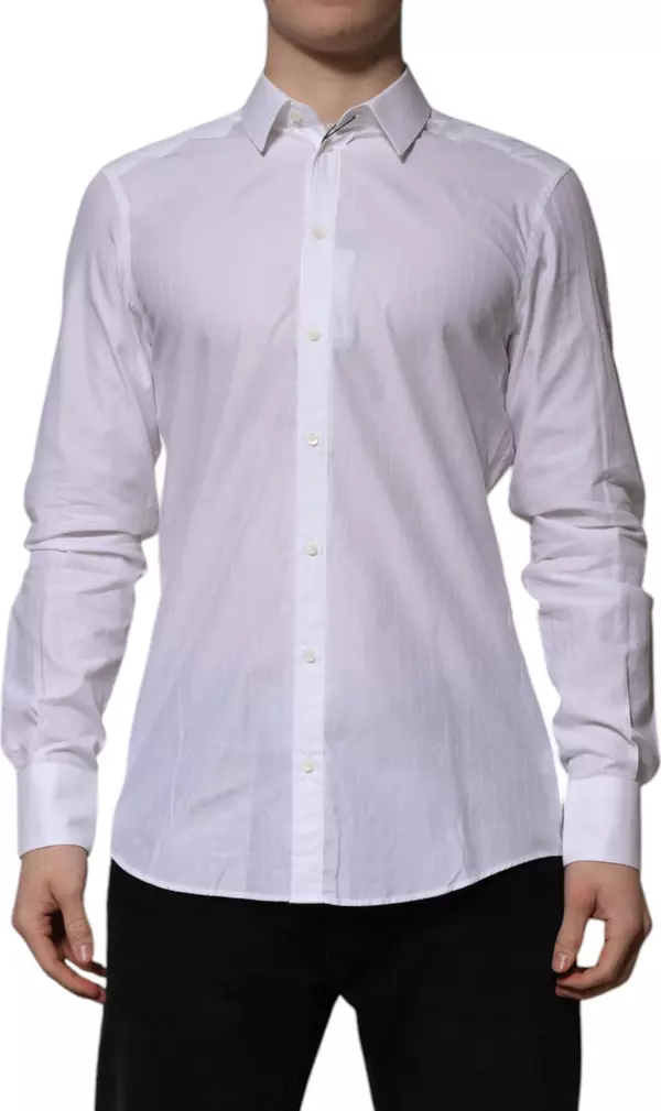White Cotton MARTINI Long Sleeve Formal Shirt