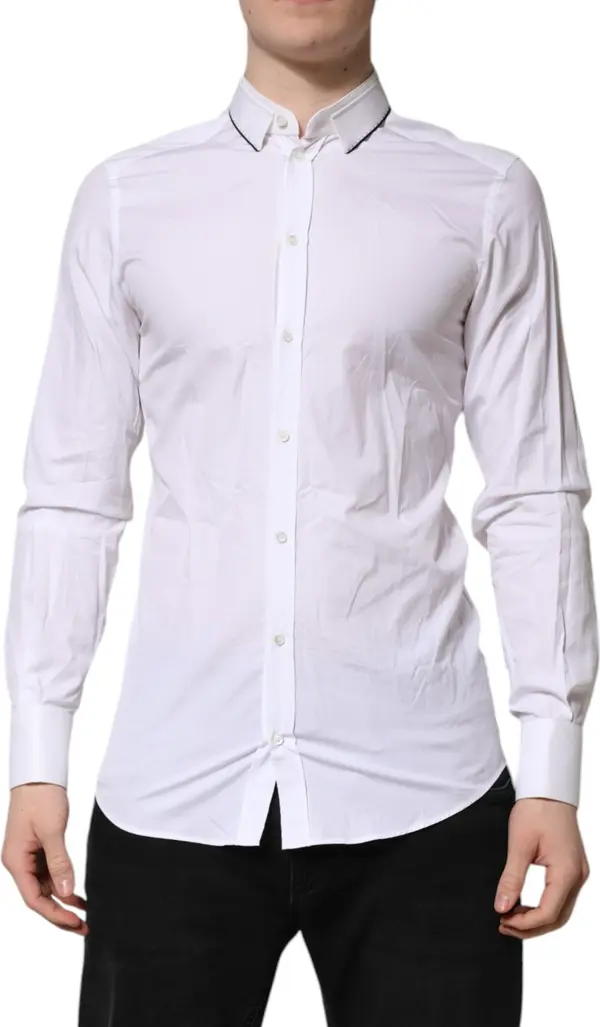 White Cotton GOLD Long Sleeves Formal Shirt