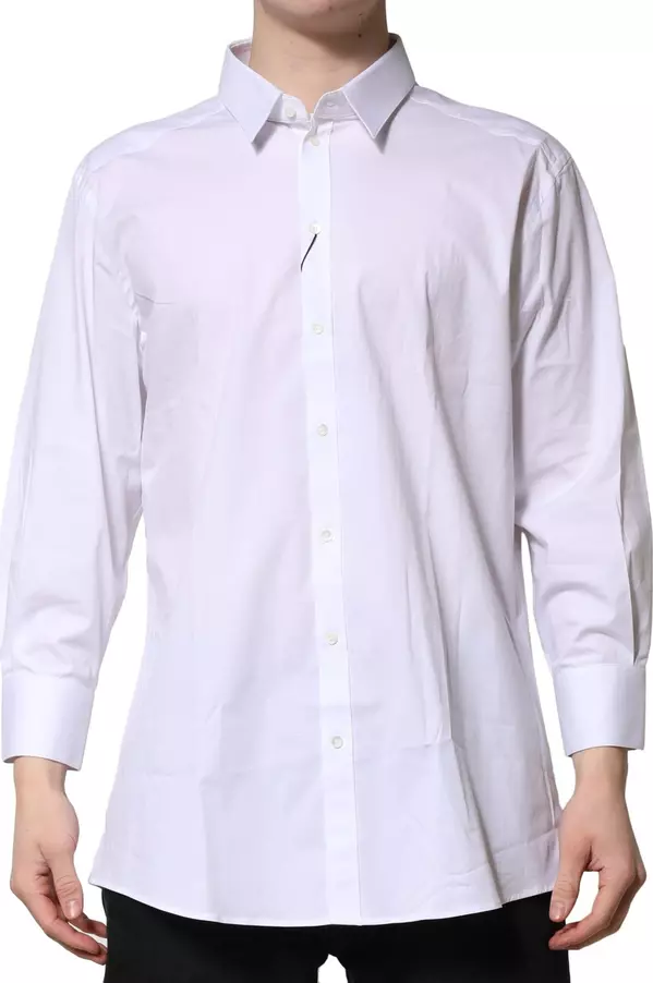 White GOLD Long Sleeve Dress Men Formal Shirt