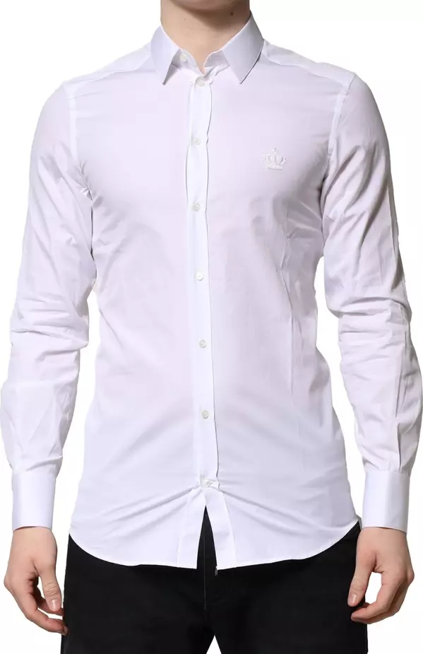 White GOLD Cotton Long Sleeves Men Formal Shirt