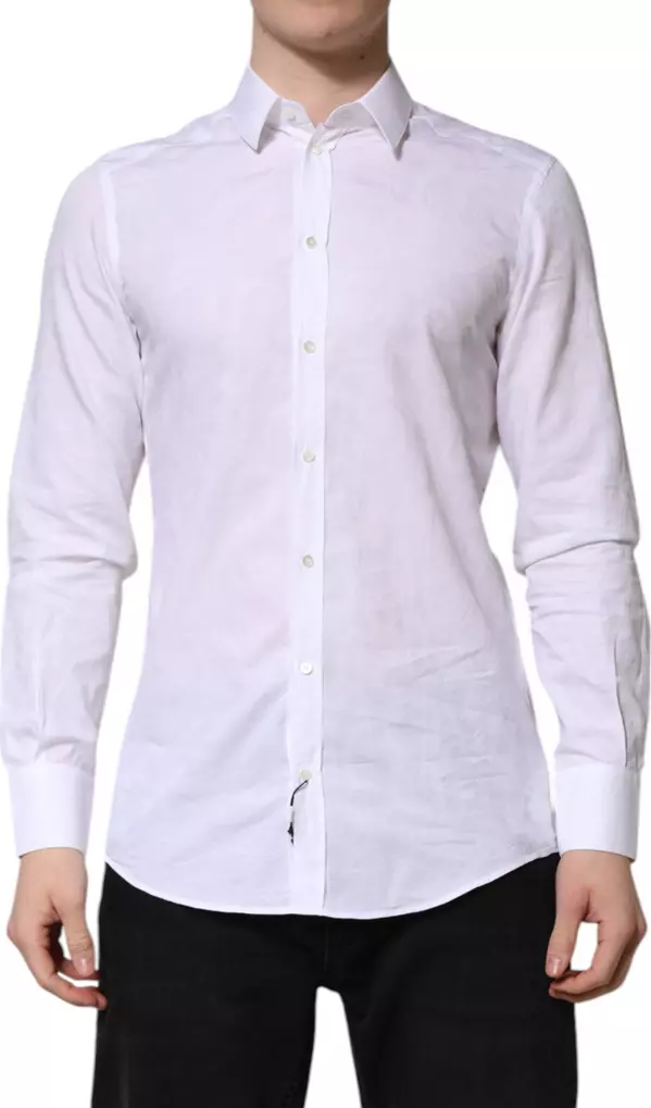 White MARTINI Cotton Long Sleeve Formal Shirt