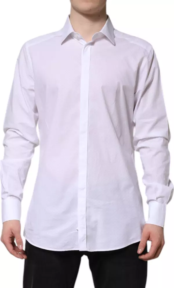 White GOLD Cotton Long Sleeves Formal Shirt