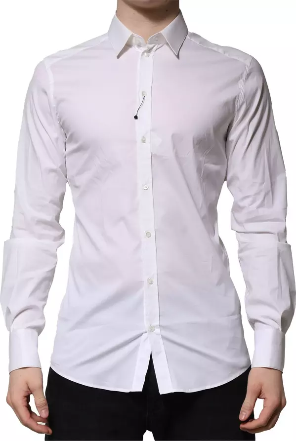 White Cotton Long Sleeves GOLD Formal Shirt