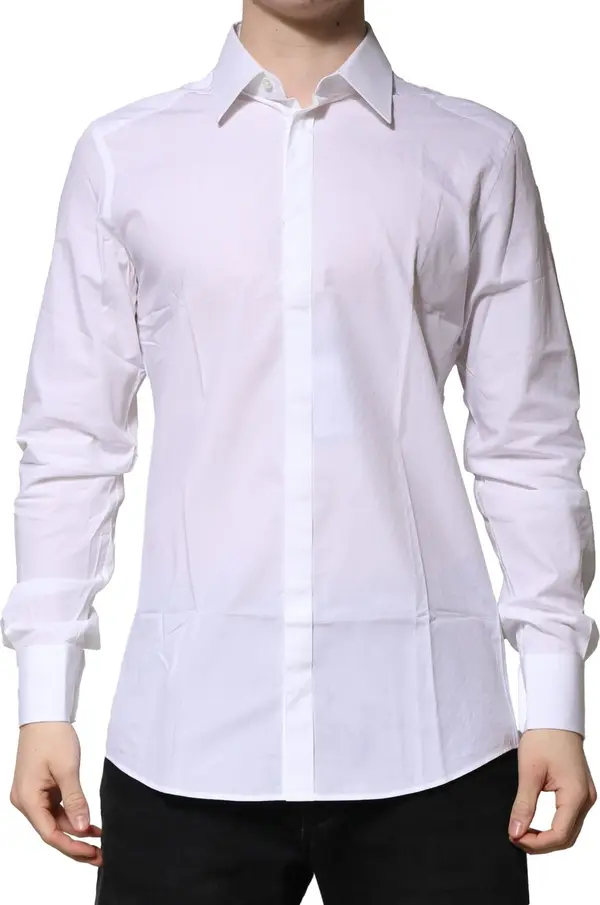 White GOLD Cotton Long Sleeves Men Formal Shirt
