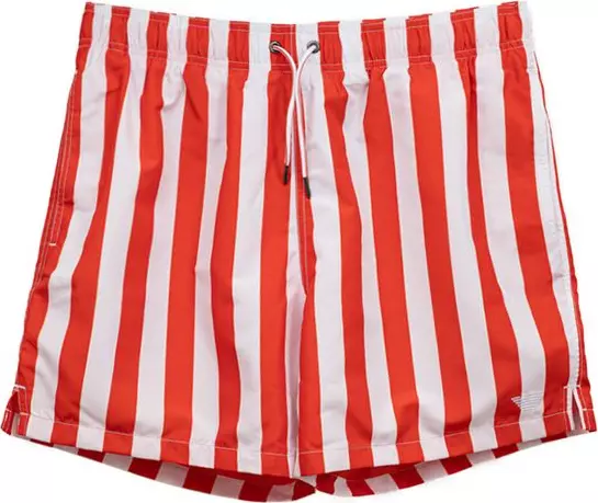 Red Polyester Swim Shorts