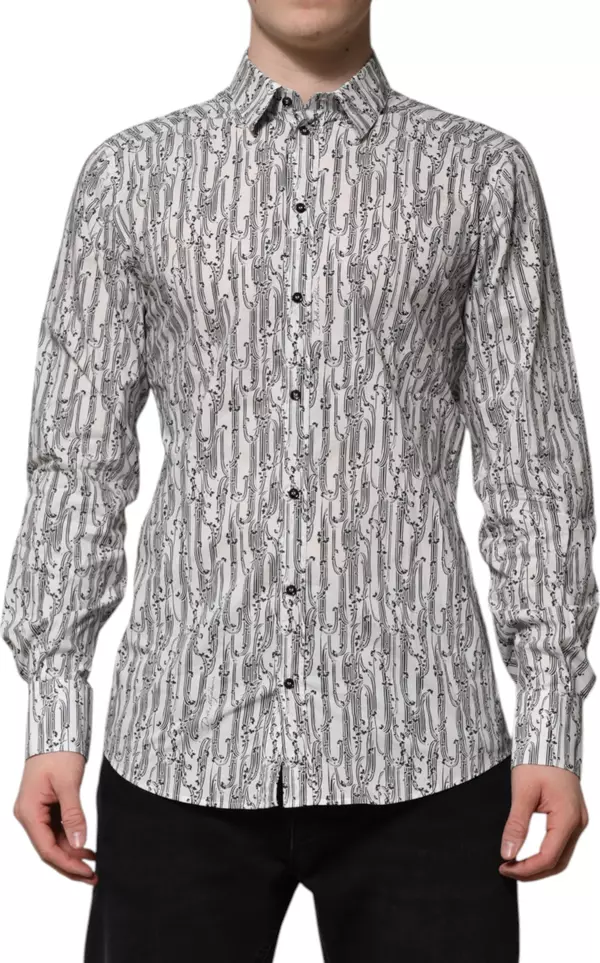 White Floral Print Casual Long Sleeves Shirt