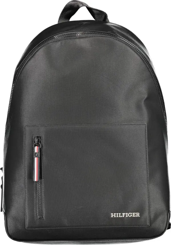 Black Polyurethane Men's Backpack