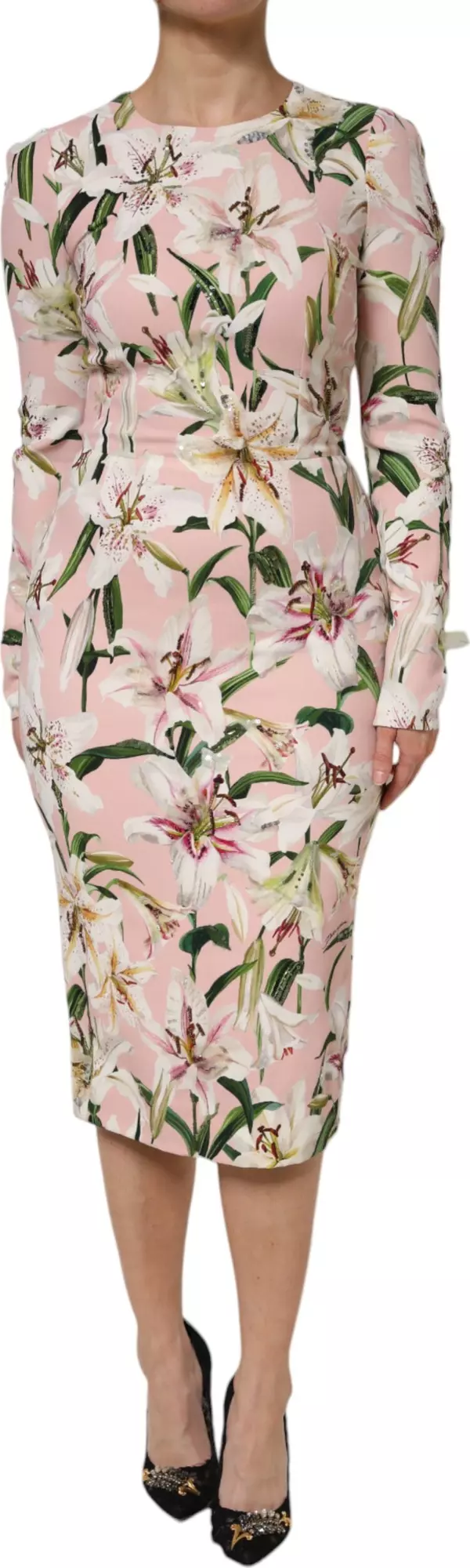 Pink Lily Viscose Sheath Stretch Midi Dress
