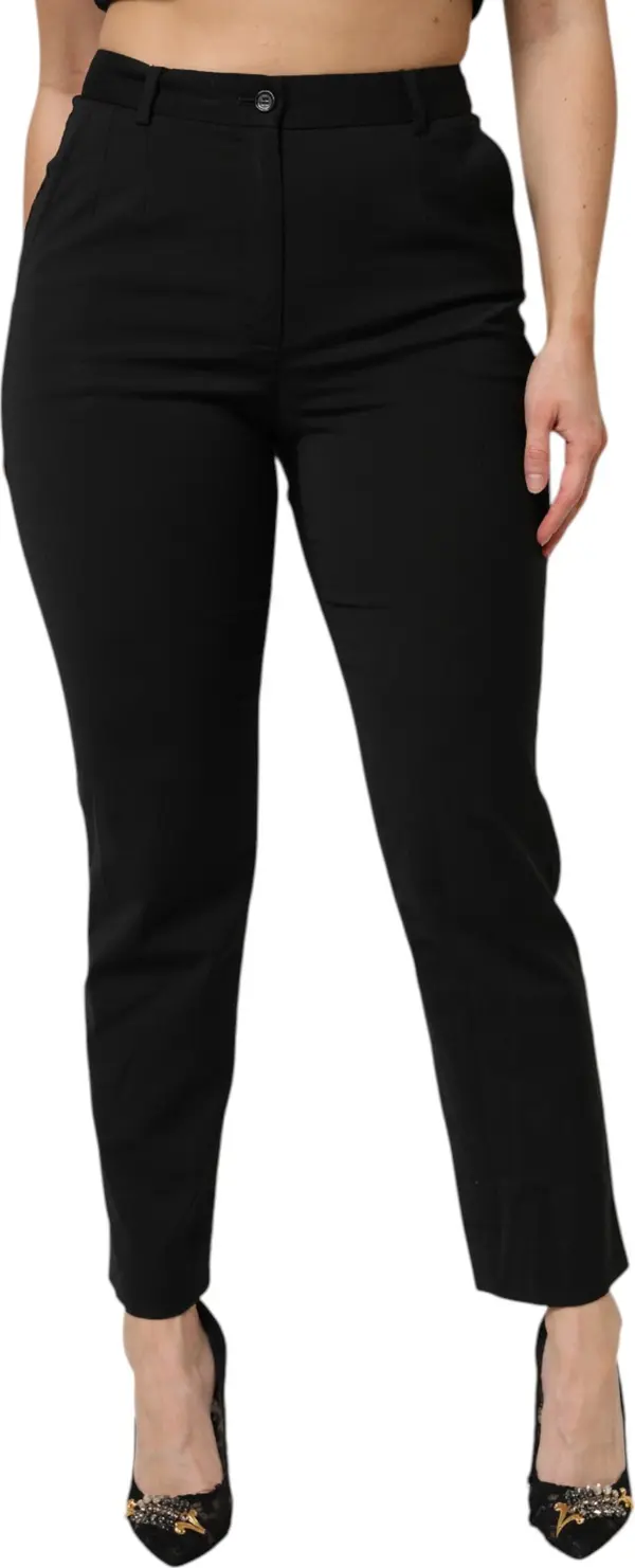 Black High Waisted Tapered STAFF Pants