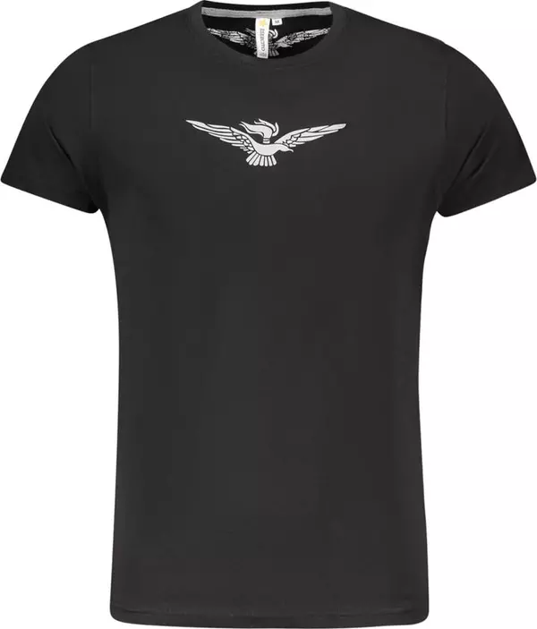 "Black Cotton Men T-Shirt"