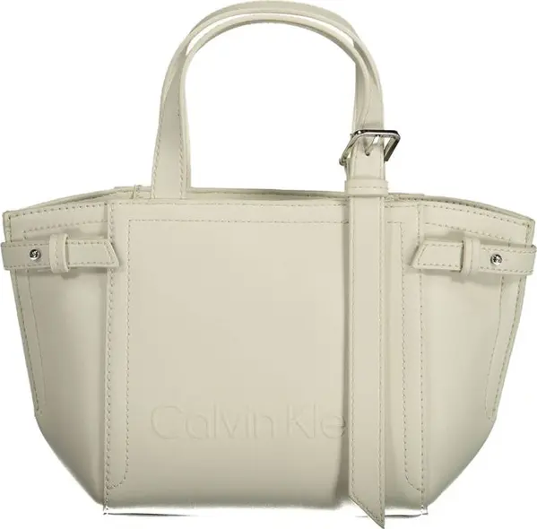 Bianco Polyester Women Handbag