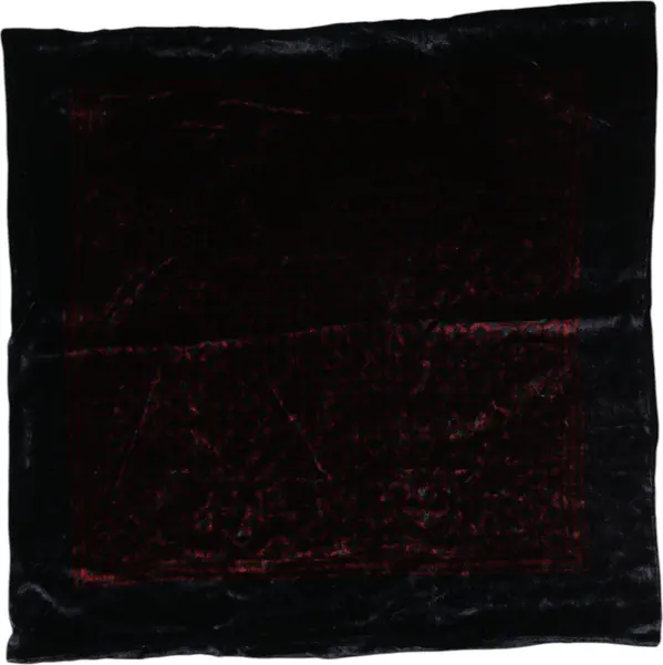 Black Red Viscose Square Men Foulard Scarf