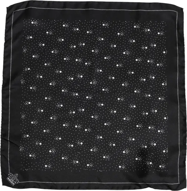 Black White Printed Square Men Foulard Scarf