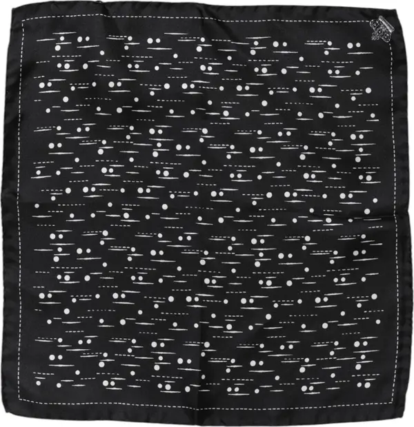 Black White Printed Square Men Foulard Scarf