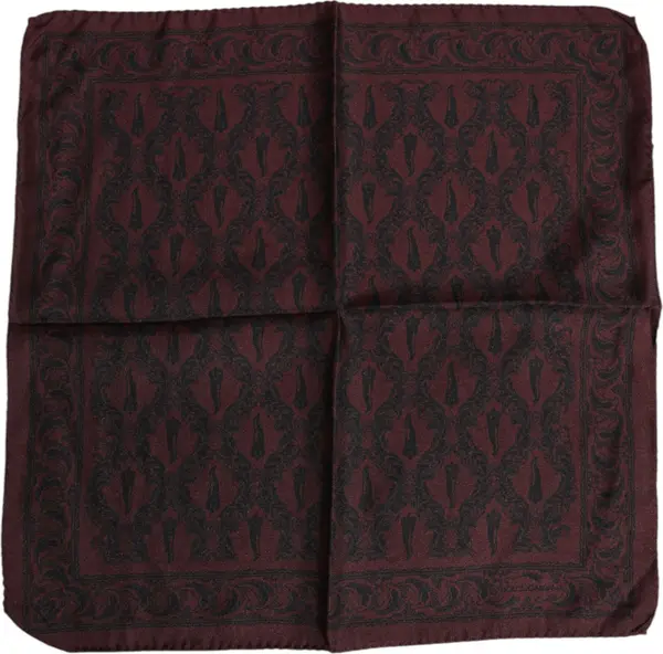 Maroon Black Printed Square Men Foulard Scarf