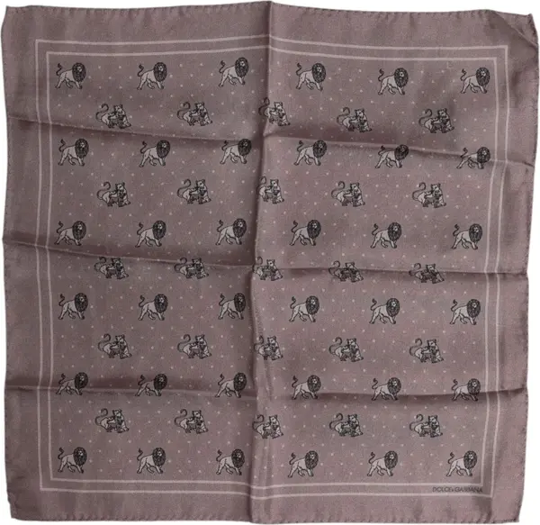Brown Animal Print Square Foulard Scarf