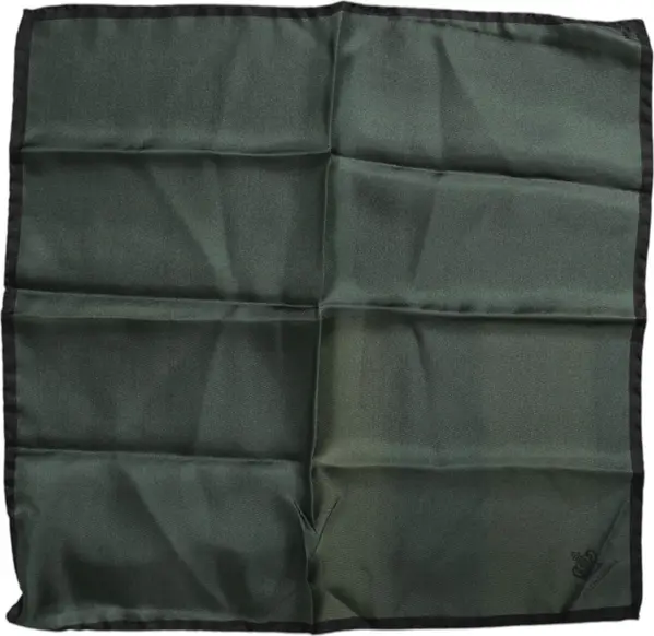 Green DG Crown Silk Square Men Foulard Scarf