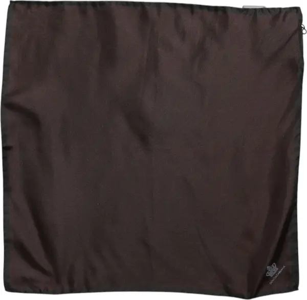 Brown DG Crown Silk Square Men Foulard Scarf