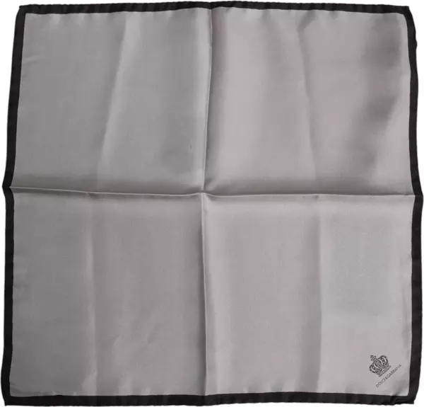 Gray DG Crown Silk Square Men Foulard Scarf
