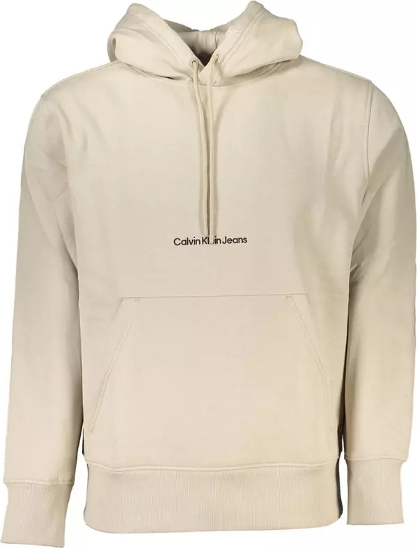 Beige Cotton Men Sweater