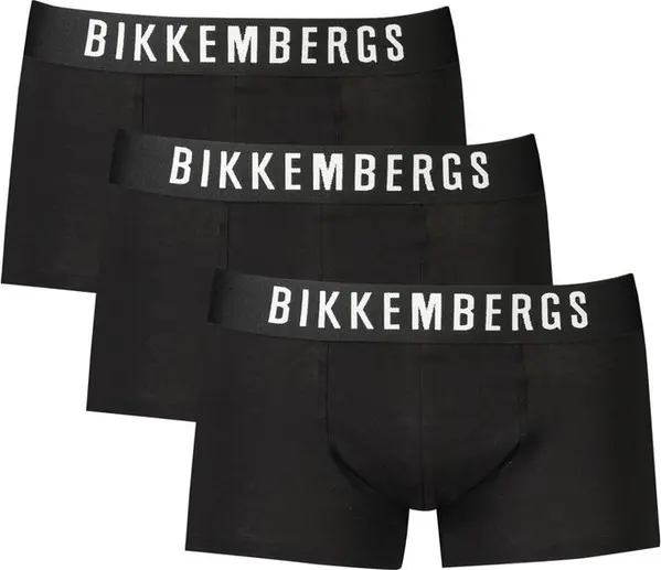 Black Polyester Men's Boxer Briefs
