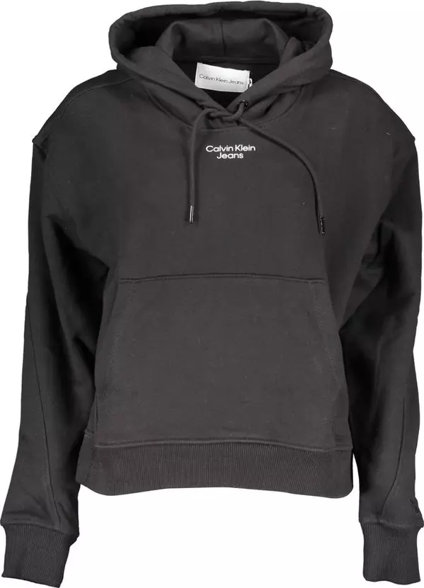 Black Cotton Women Sweatshirt