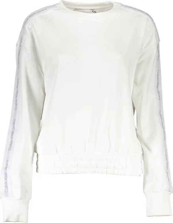 White Cotton Women Sweatshirt