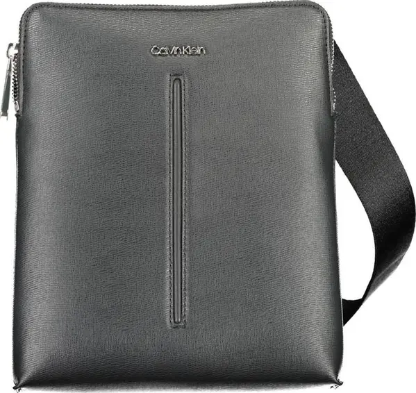 Black Polyurethane Men Shoulder Bag