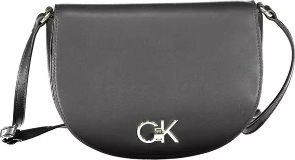 Black Polyurethane Women Shoulder Bag