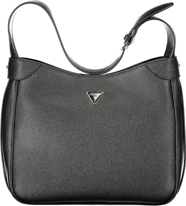 Black Polyurethane Women Handbag