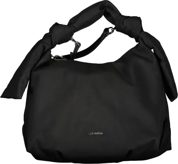 Black Polyester Women Handbag