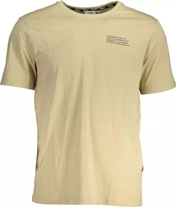 Beige Cotton Mens T-Shirt