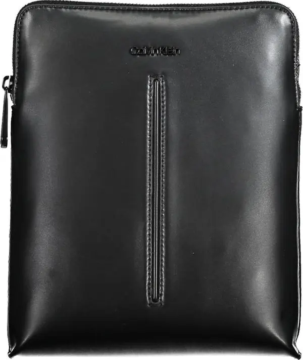 Black Polyurethane Men's Shoulder Bag