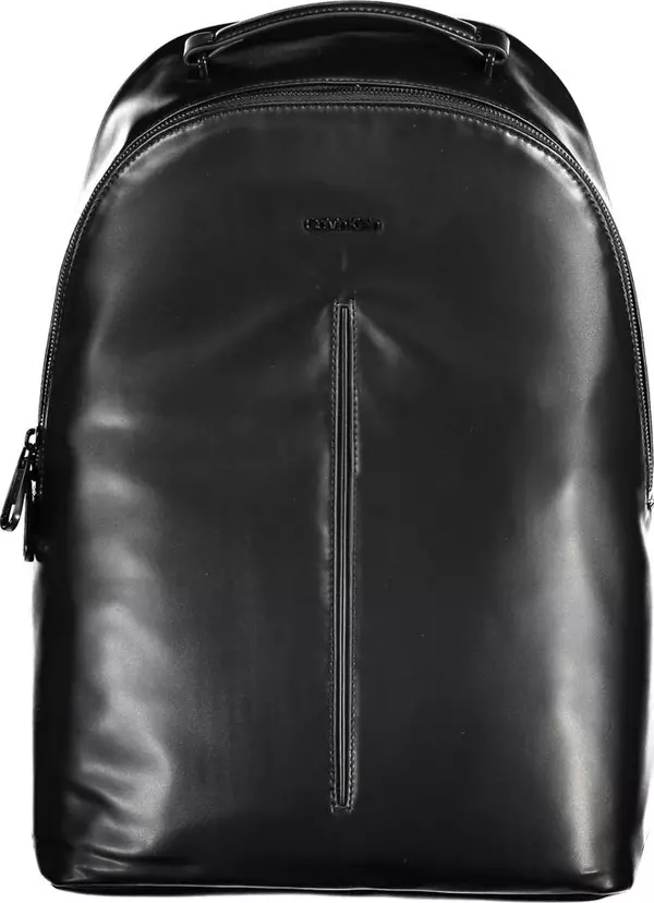 Black Polyester Men's Backpack