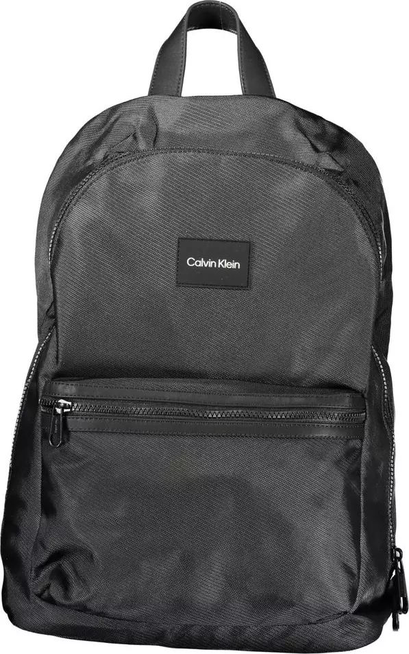 Black Polyester Men's Backpack
