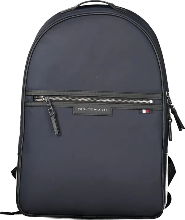 Blue Recycled Polyester Men Backpack