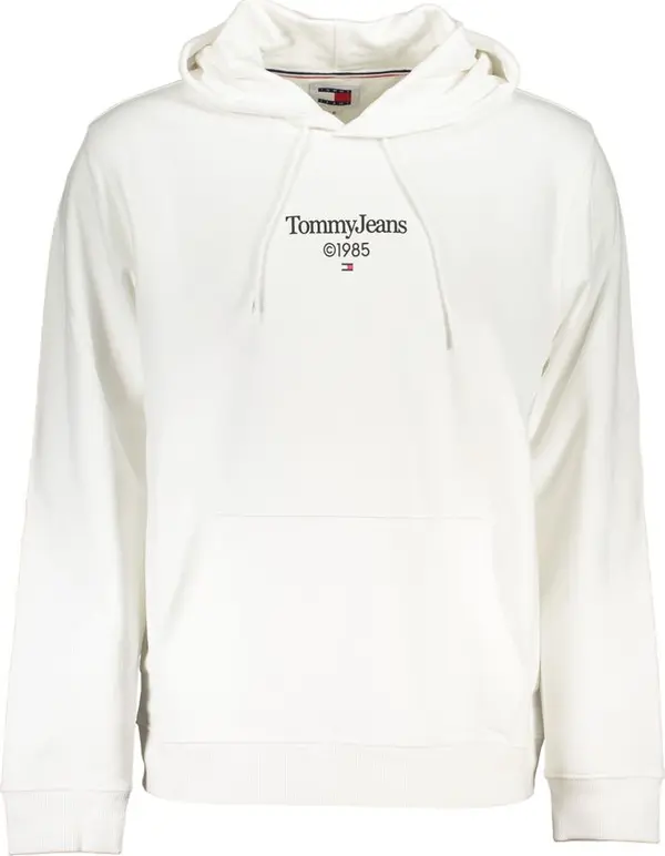 White Cotton Men's Sweatshirt with Hood