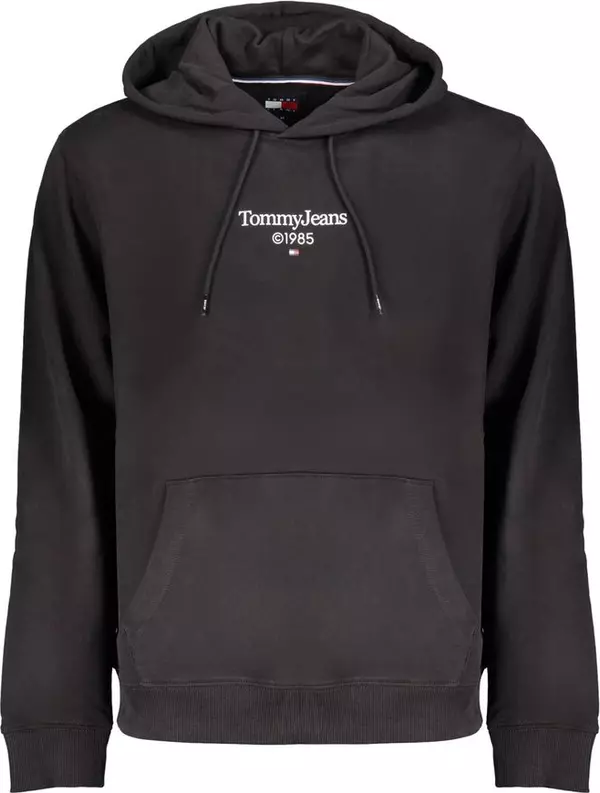 Black Cotton Men's Sweatshirt Hoodie