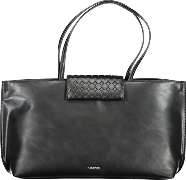 Black Polyester Women Handbag