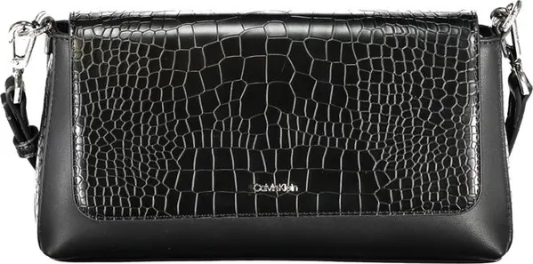 Black Polyurethane Women Handbag