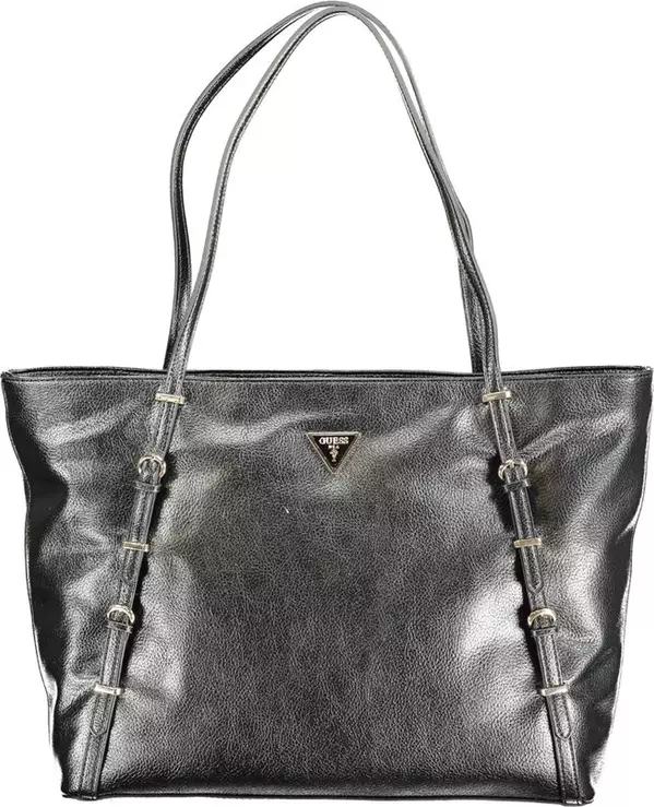 Black Polyurethane Women Handbag