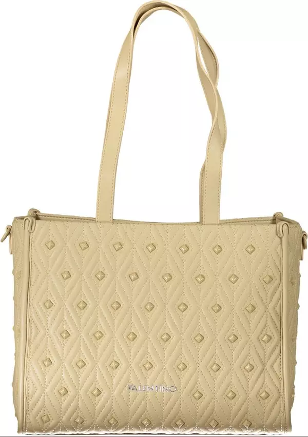Beige Polyurethane Women's Bag