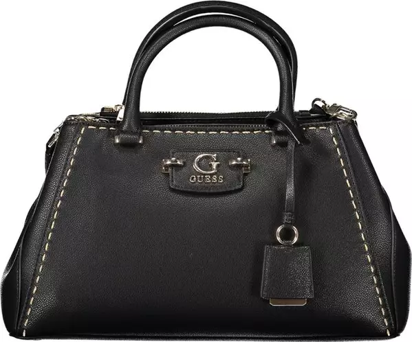 Black Polyurethane Women Handbag