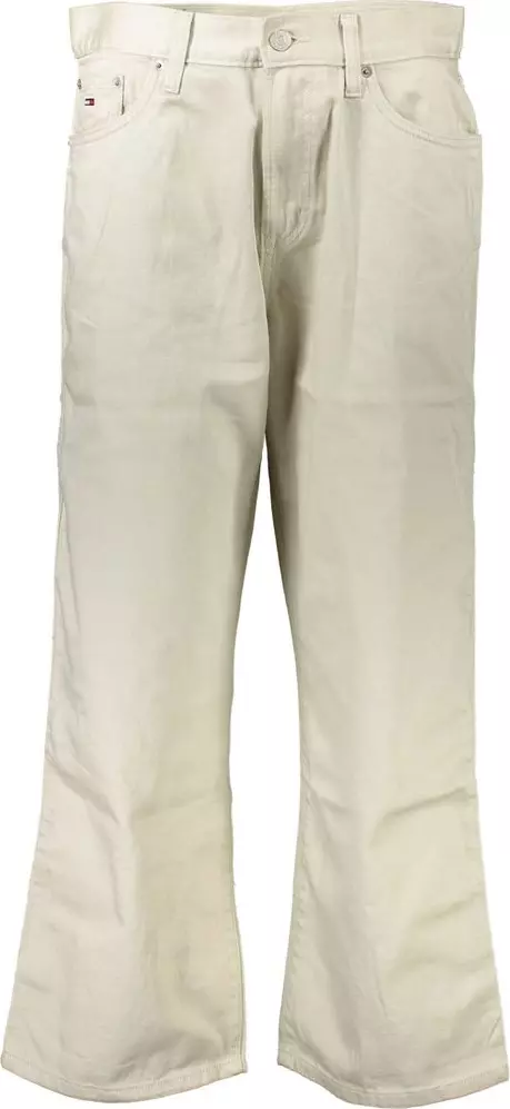 Beige Cotton Women Jeans