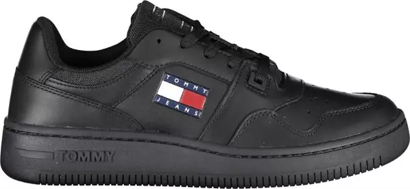 Black Leather Women Sneaker