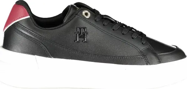 Black Leather Women Sneaker