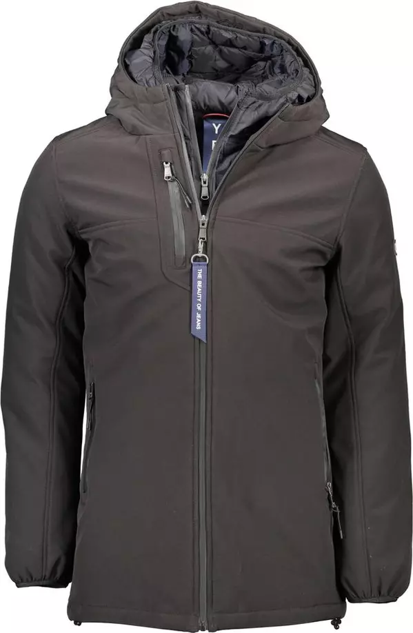 Black Polyester Jackets & Coat