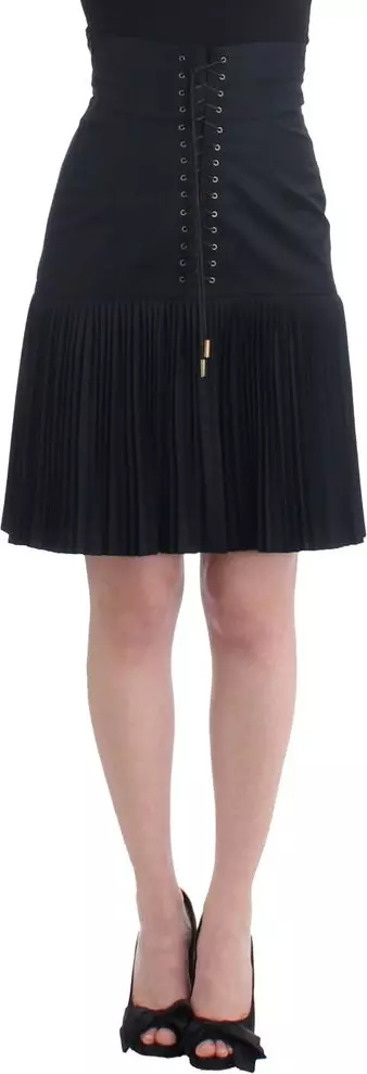 Black Wool Mini Skirt